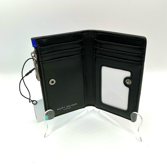 Kurt Geiger London Kensington Diagonal Stripe Metallic Leather  Wallet #1023 - Picture 3 of 3